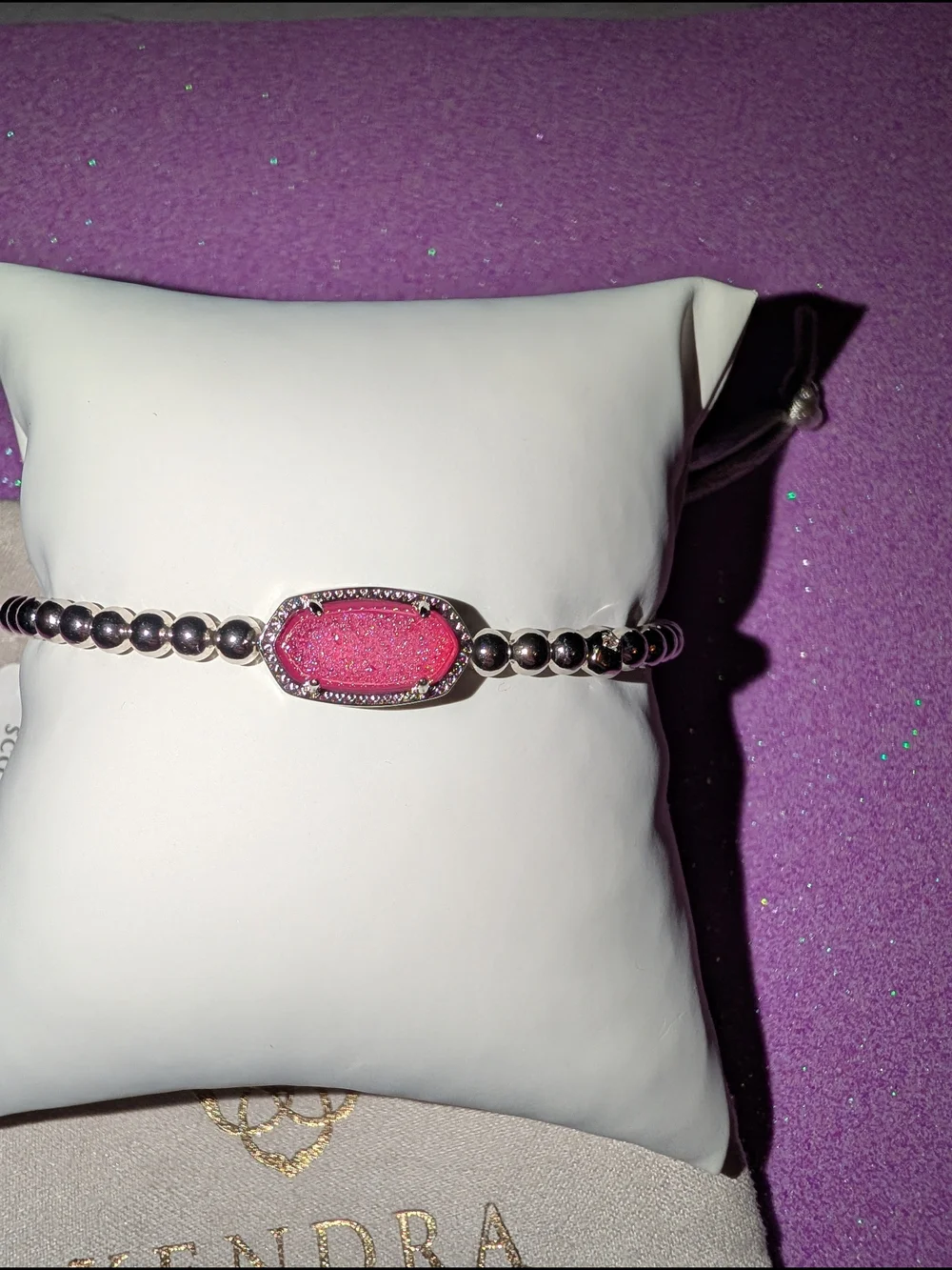 Kendra Scott Pink Drusy Beaded Bracelet